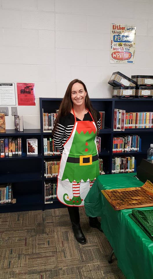 woman with elf apron on